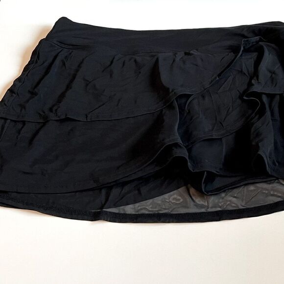 Coco Reef Women's Castaway Black Sway Mesh Layer Swim Skort black skirt short - Picture 7 of 8